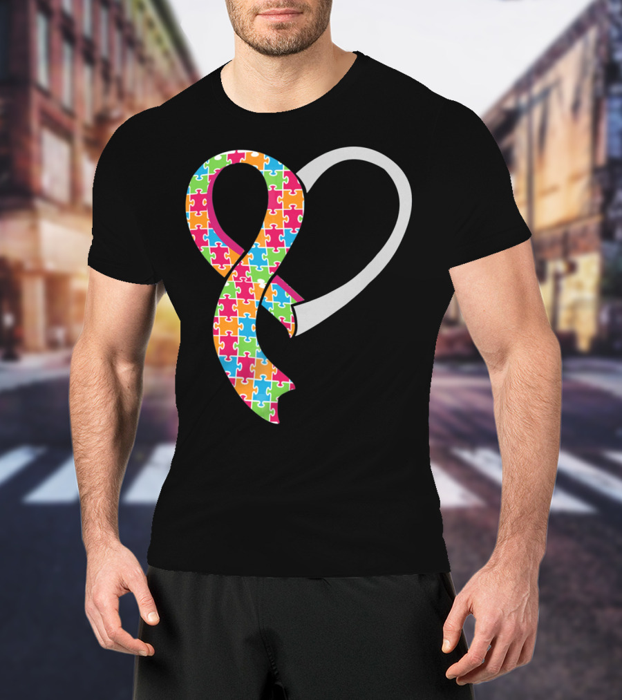 Puzzle Heart Autism Awareness T-Shirt