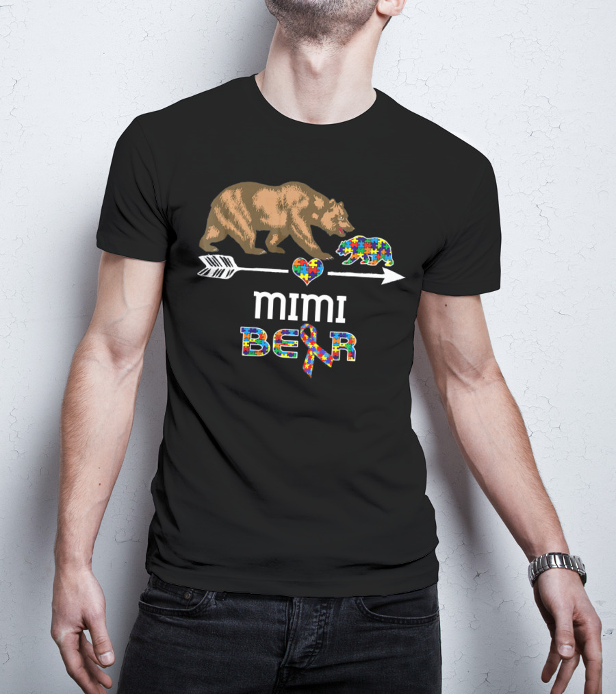 Mimi Bear Autism Awareness Puzzle Heart T-Shirt