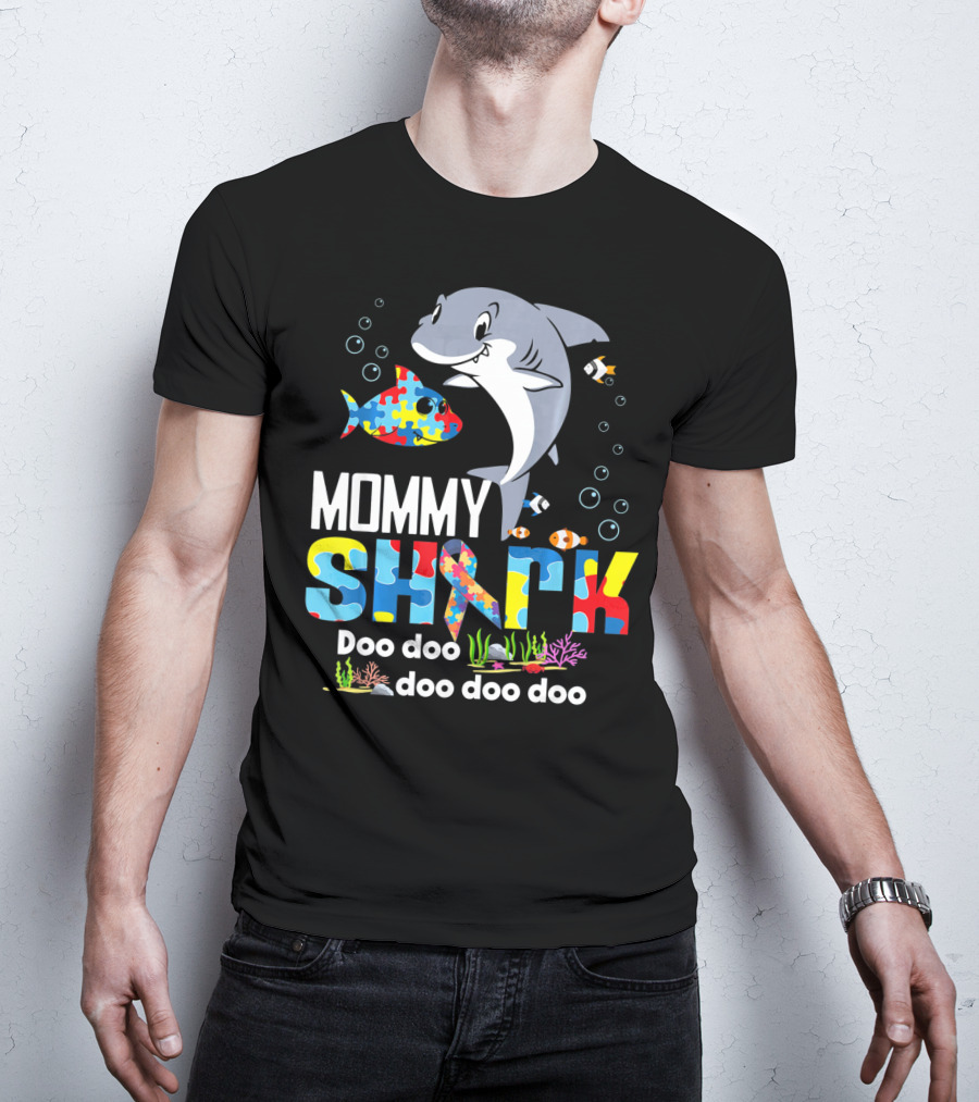 Mommy Shark Autism Doo Doo Doo Autism Puzzle T-Shirt