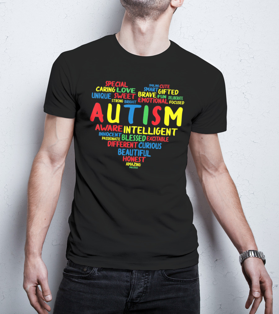 Autism Heart Intelligent Emotional Honest Caring Brave Unique Special T-Shirt