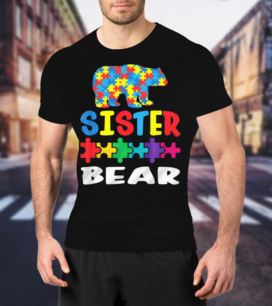 Sister Bear Puzzle Autism Kid T-Shirt