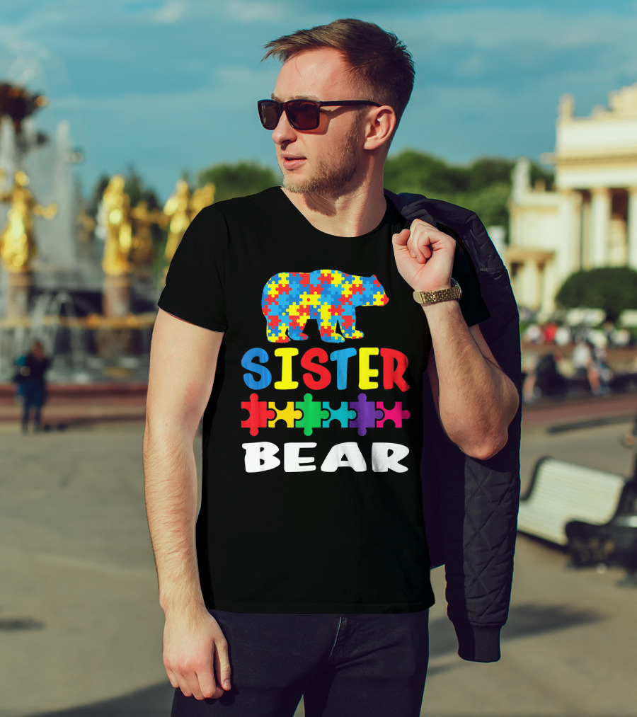 Sister Bear Puzzle Autism Kid T-Shirt