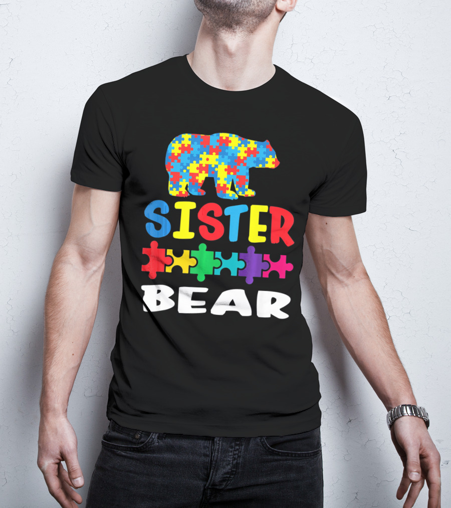 Sister Bear Puzzle Autism Kid T-Shirt