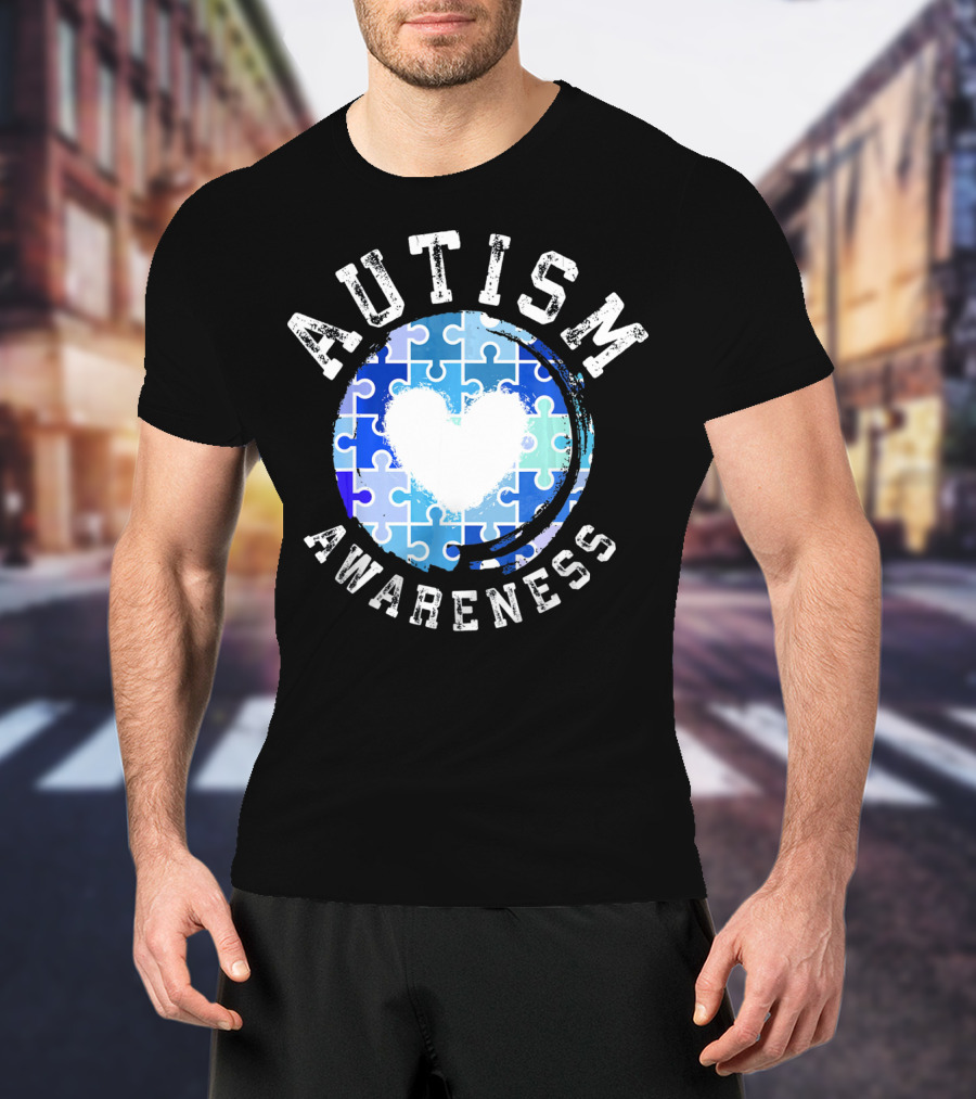 Autism Awareness Heart Puzzle T-Shirt