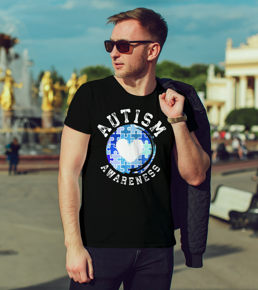 Autism Awareness Heart Puzzle T-Shirt