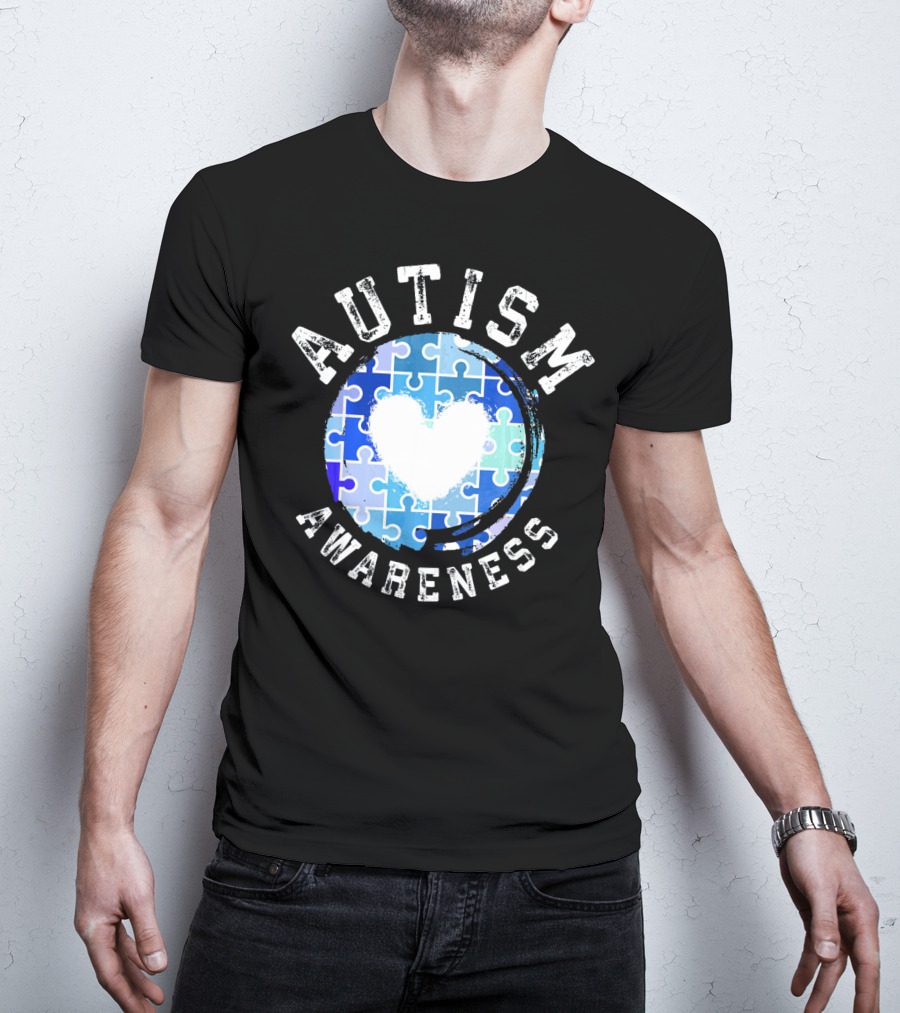 Autism Awareness Heart Puzzle T-Shirt