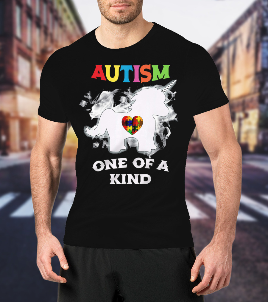 Autism One Of A Kind Unicorn Puzzle Heart T-Shirt