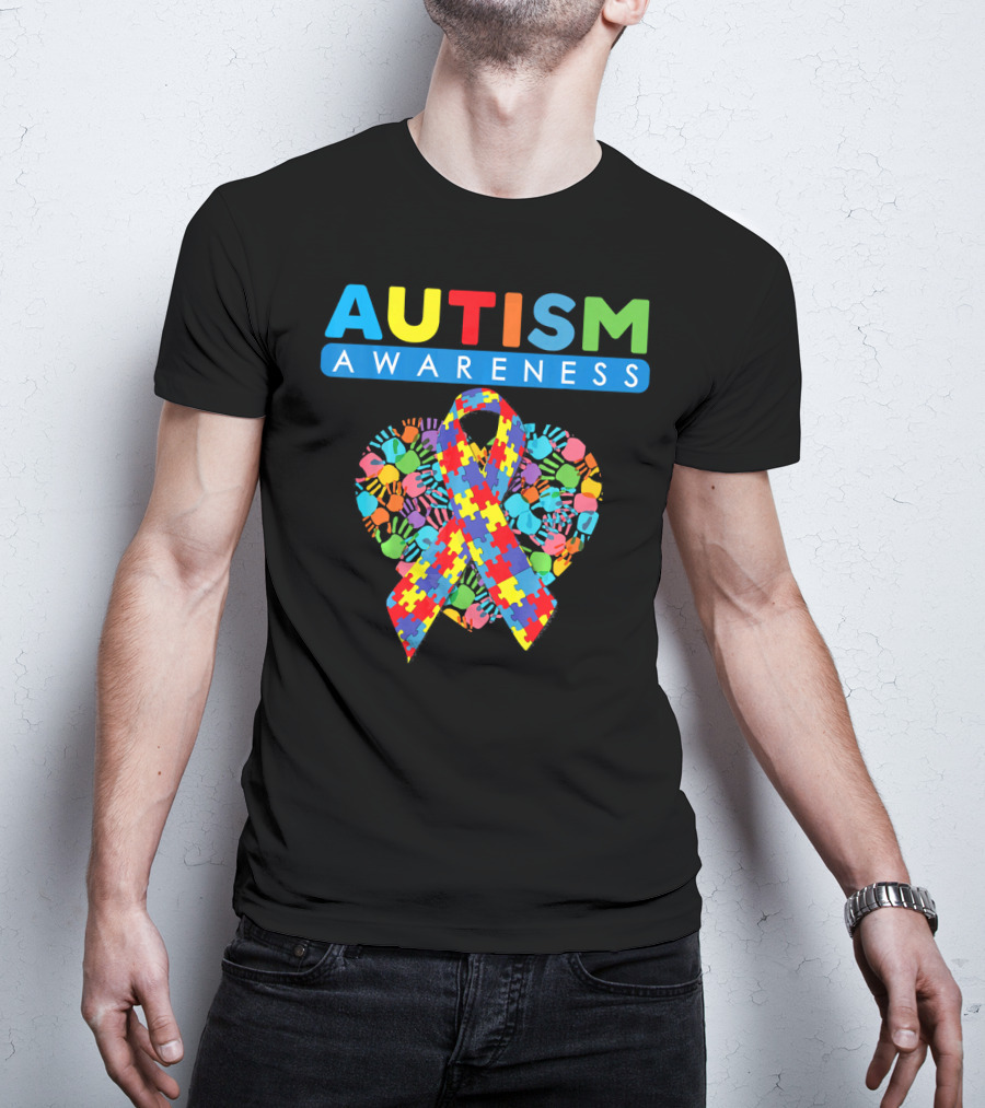 Autism Awareness Puzzle Ribbon Heart T-Shirt