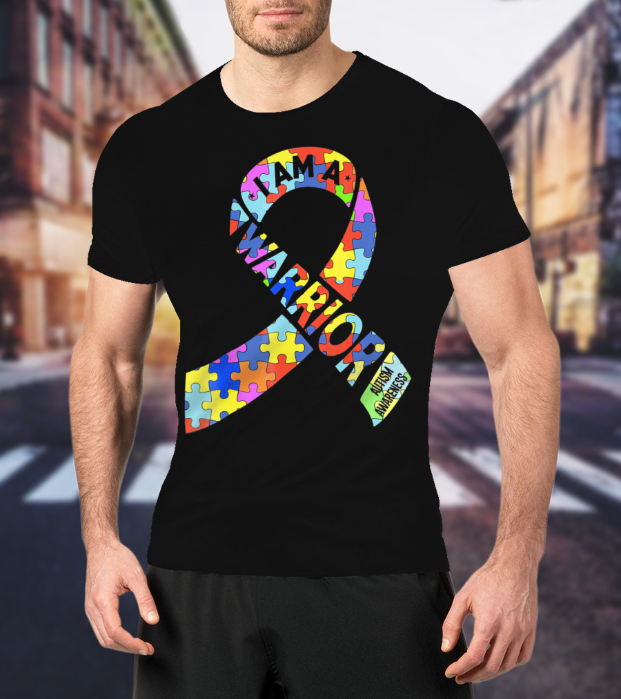 I Am A Warrior Autism Awareness Puzzle T-Shirt
