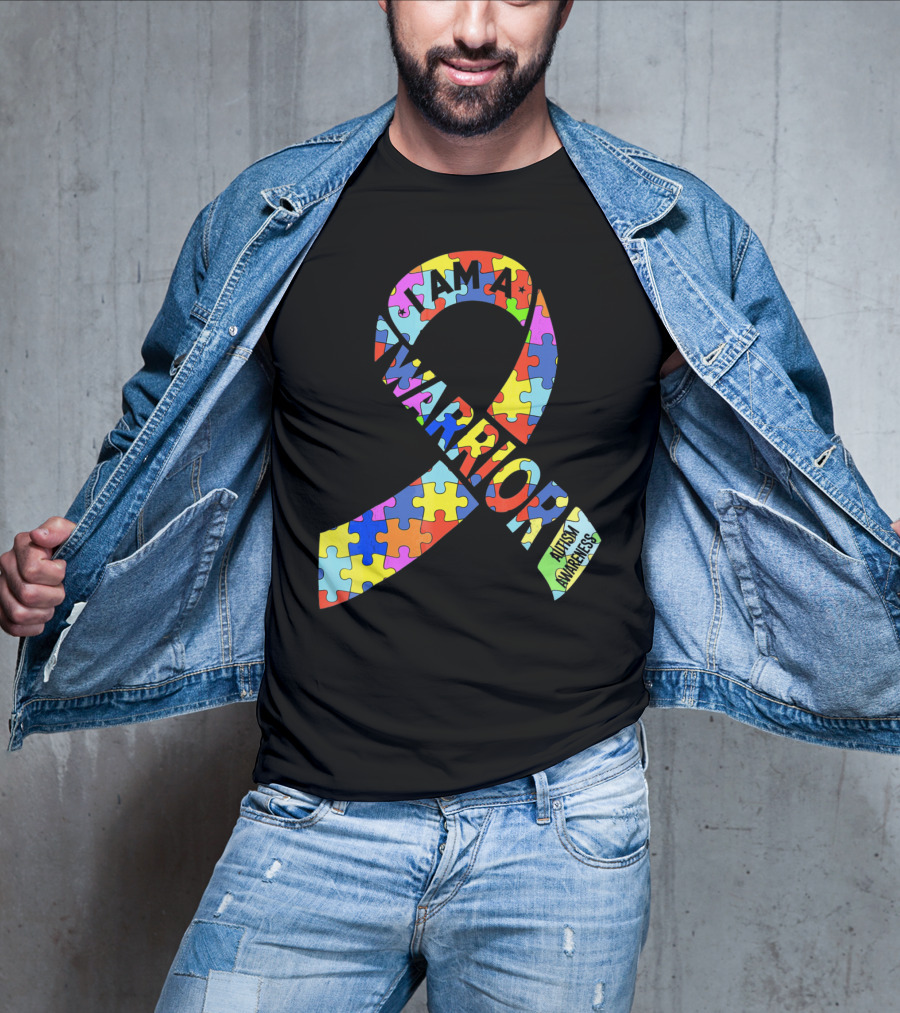 I Am A Warrior Autism Awareness Puzzle T-Shirt