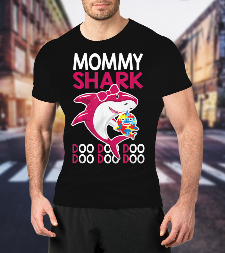 Mommy Shark Autism Awareness Doo Doo Doo T-Shirt