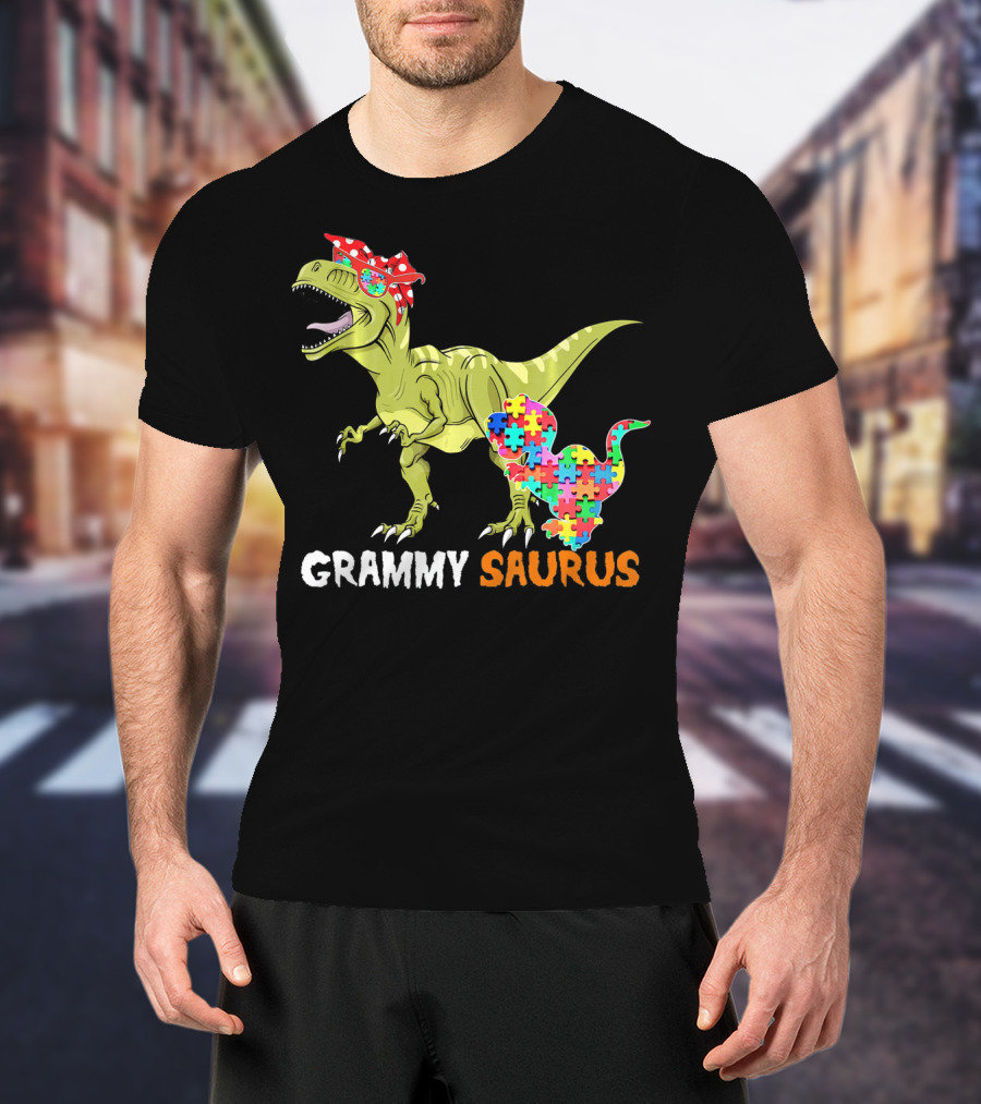 Grammy Saurus Dinosaur Puzzle Piece Hug T-Shirt