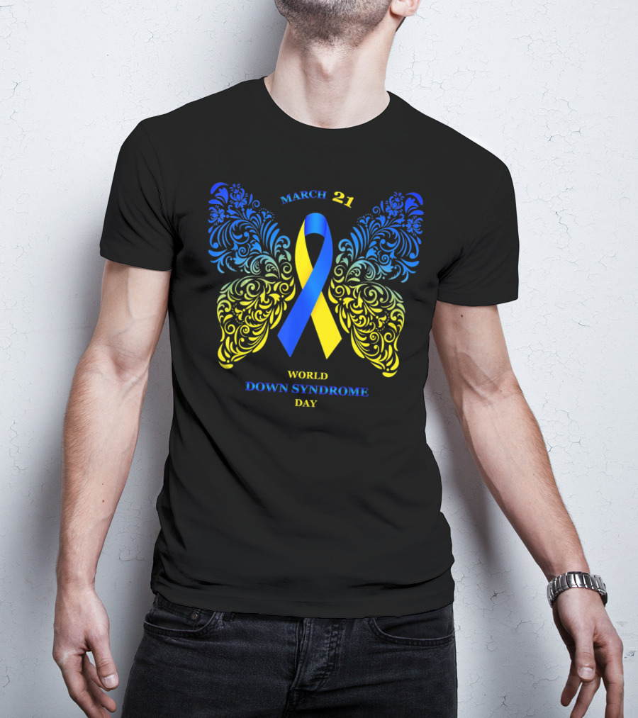 March 21 World Down Syndrome Day Butterfly T-Shirt