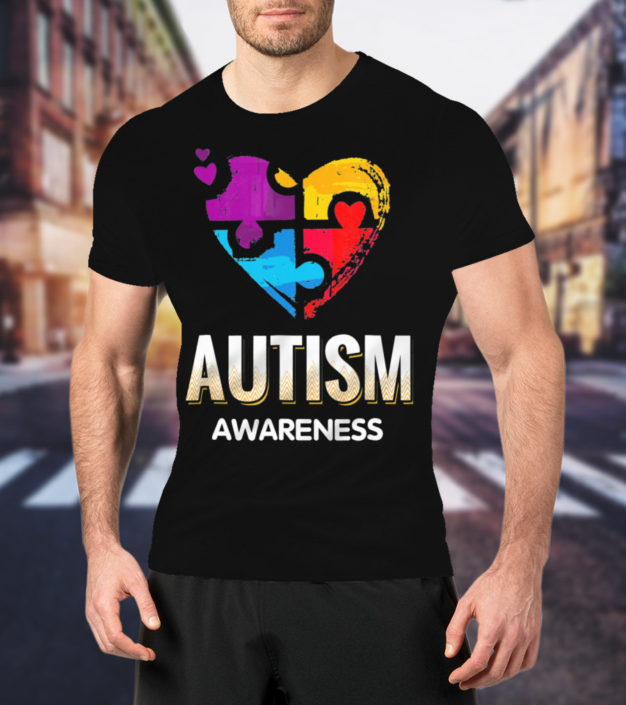 Autism Awareness Love Puzzle Heart T-Shirt