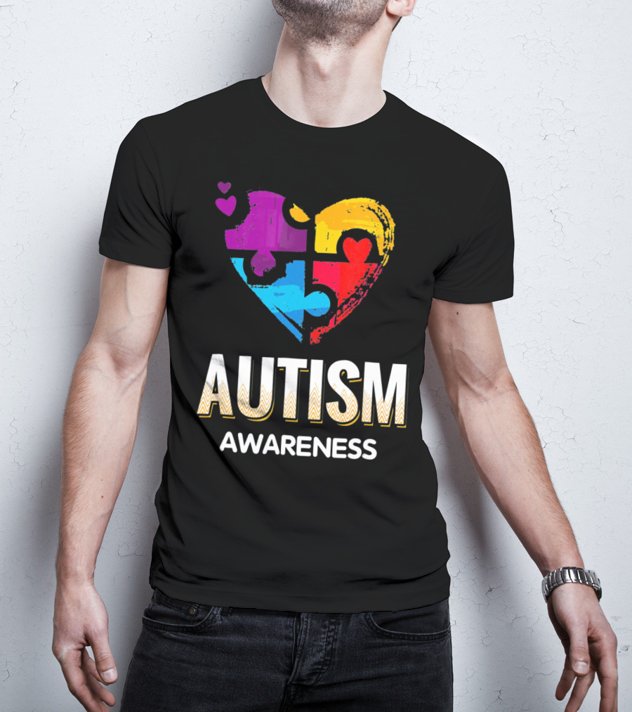 Autism Awareness Love Puzzle Heart T-Shirt