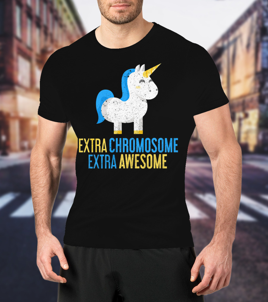 Extra Chromosome Extra Awesome Unicorn Down Syndrome Awareness T-Shirt