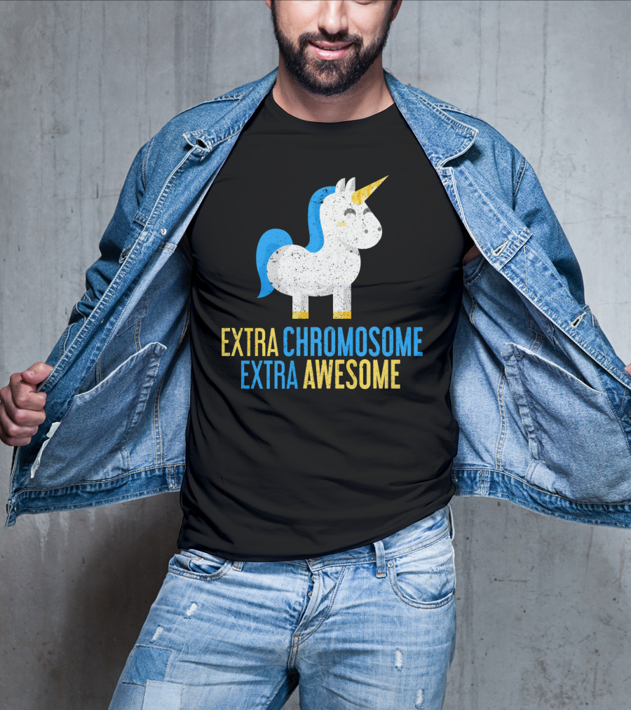 Extra Chromosome Extra Awesome Unicorn Down Syndrome Awareness T-Shirt