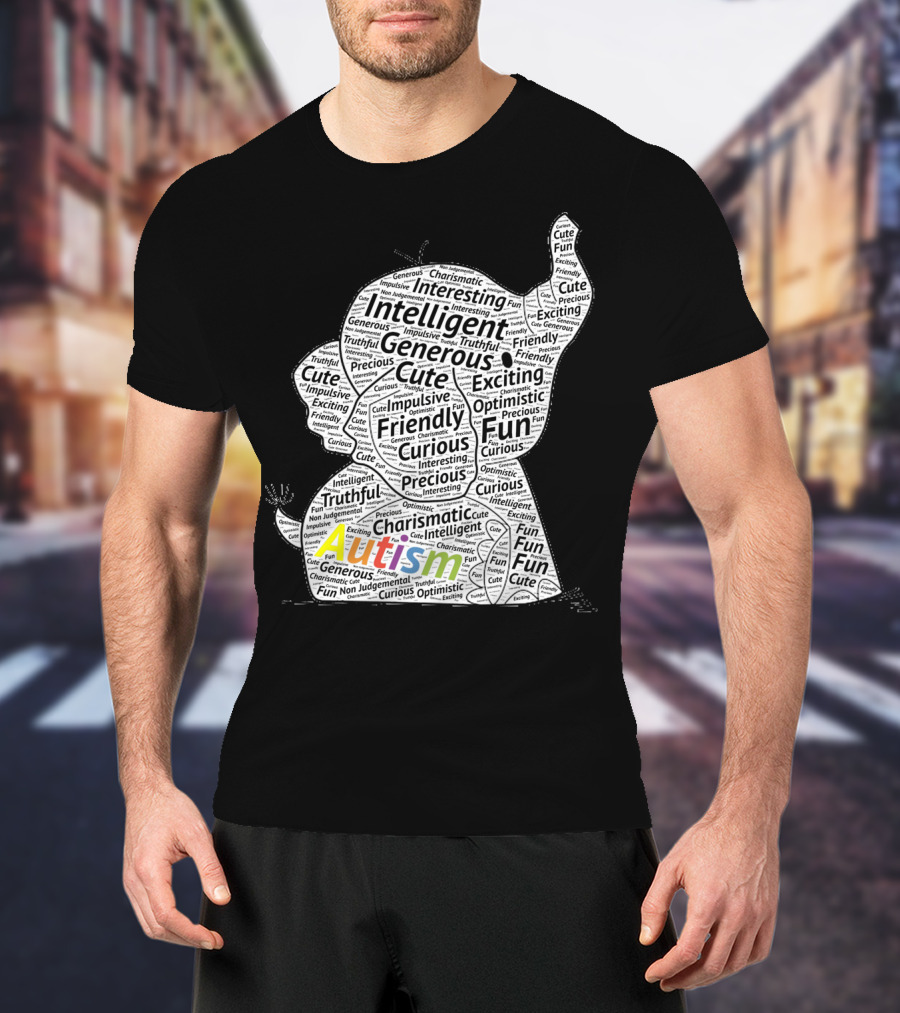 Autism Intelligent Generous Friendly Fun Elephant T-Shirt