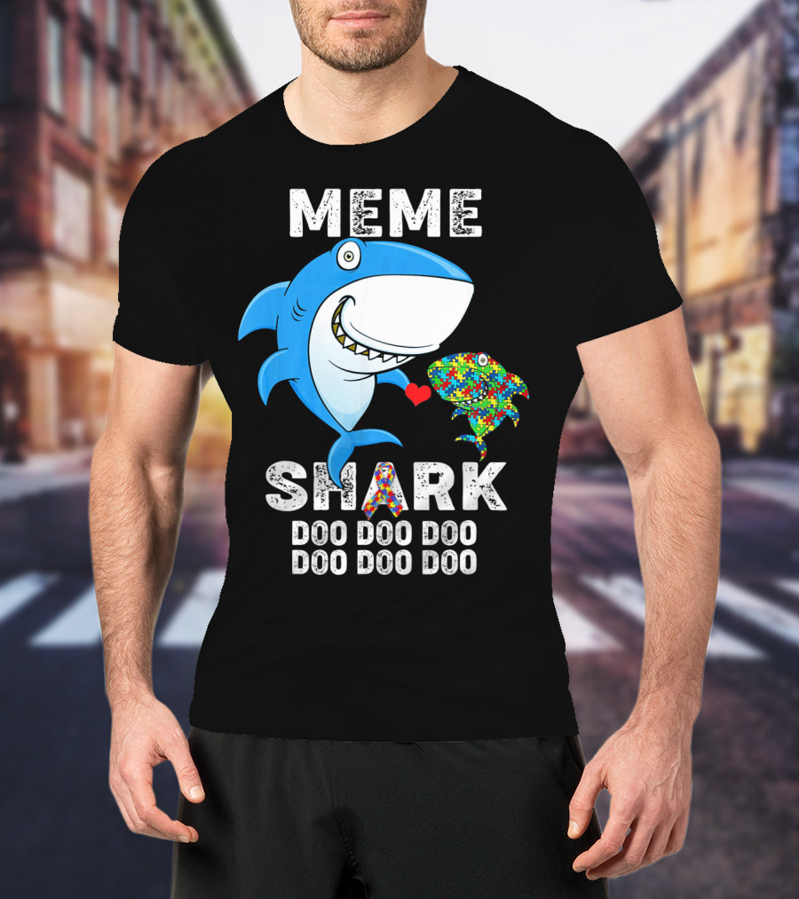Meme Shark Doo Doo Doo Autism Awareness T-Shirt