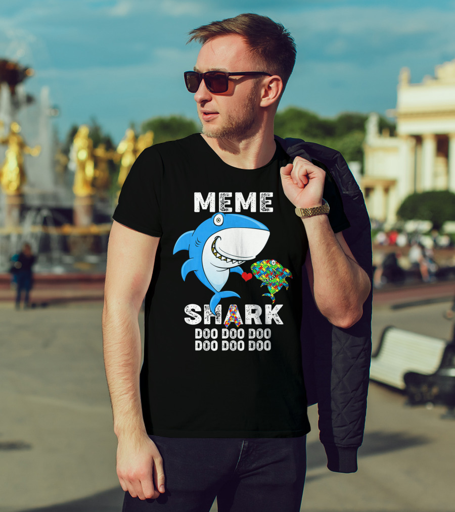 Meme Shark Doo Doo Doo Autism Awareness T-Shirt