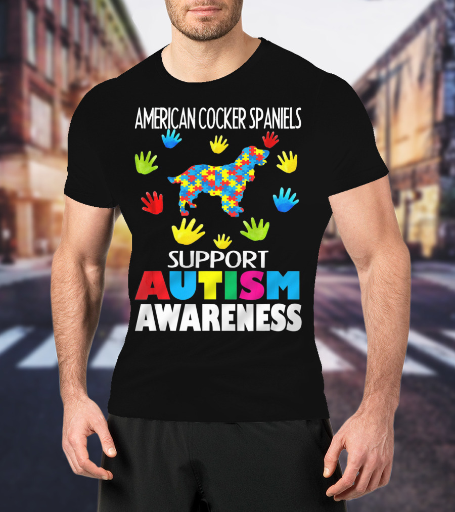 American Cocker Spaniels Support Autism Awareness T-Shirt
