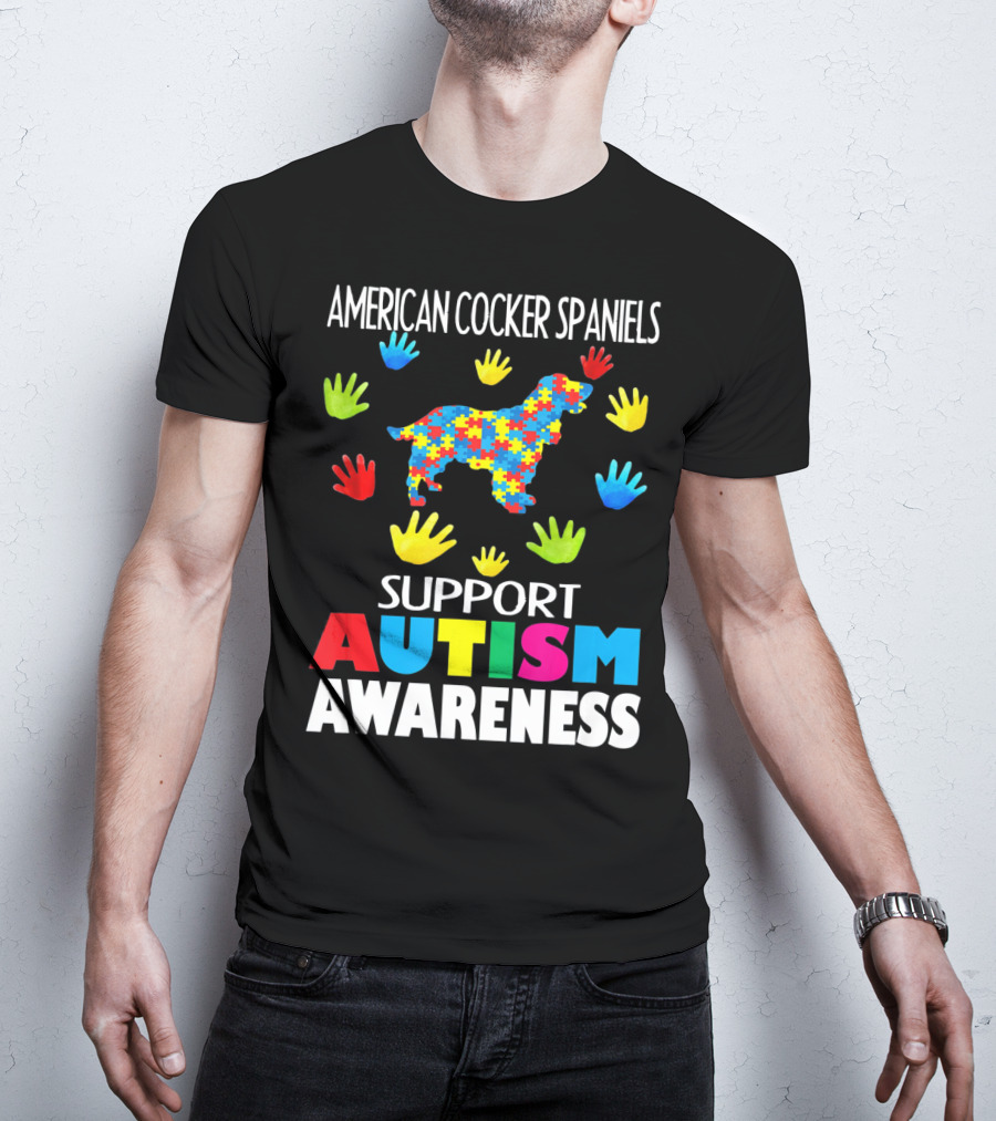 American Cocker Spaniels Support Autism Awareness T-Shirt