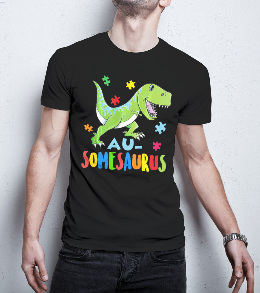 Ausomesaurus Dinosaur Autism Awareness T-Shirt