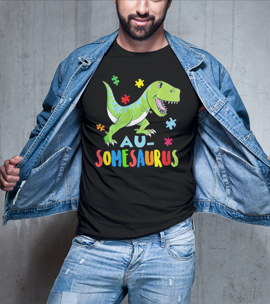 Ausomesaurus Dinosaur Autism Awareness T-Shirt