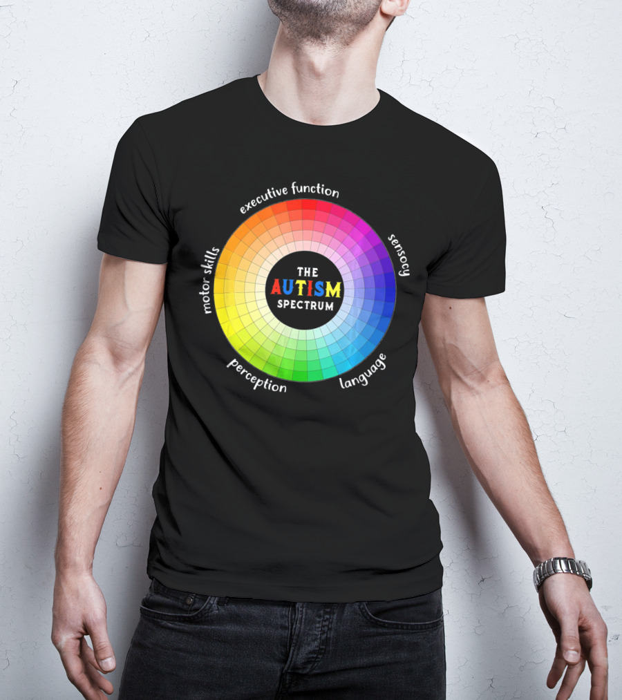 Colorful The Autism Spectrum Motor Skills Executive Function Sensory Perception Language T-Shirt