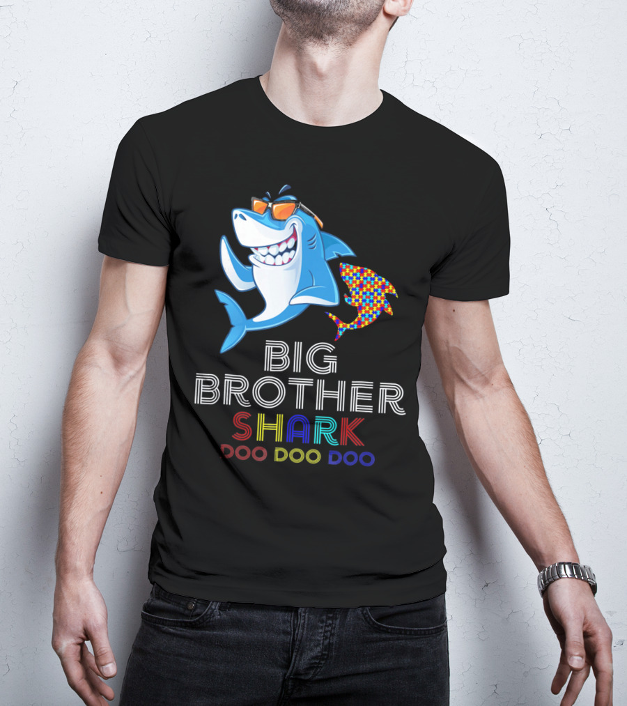 Big Brother Shark Autism Awareness Doo Doo Doo T-Shirt