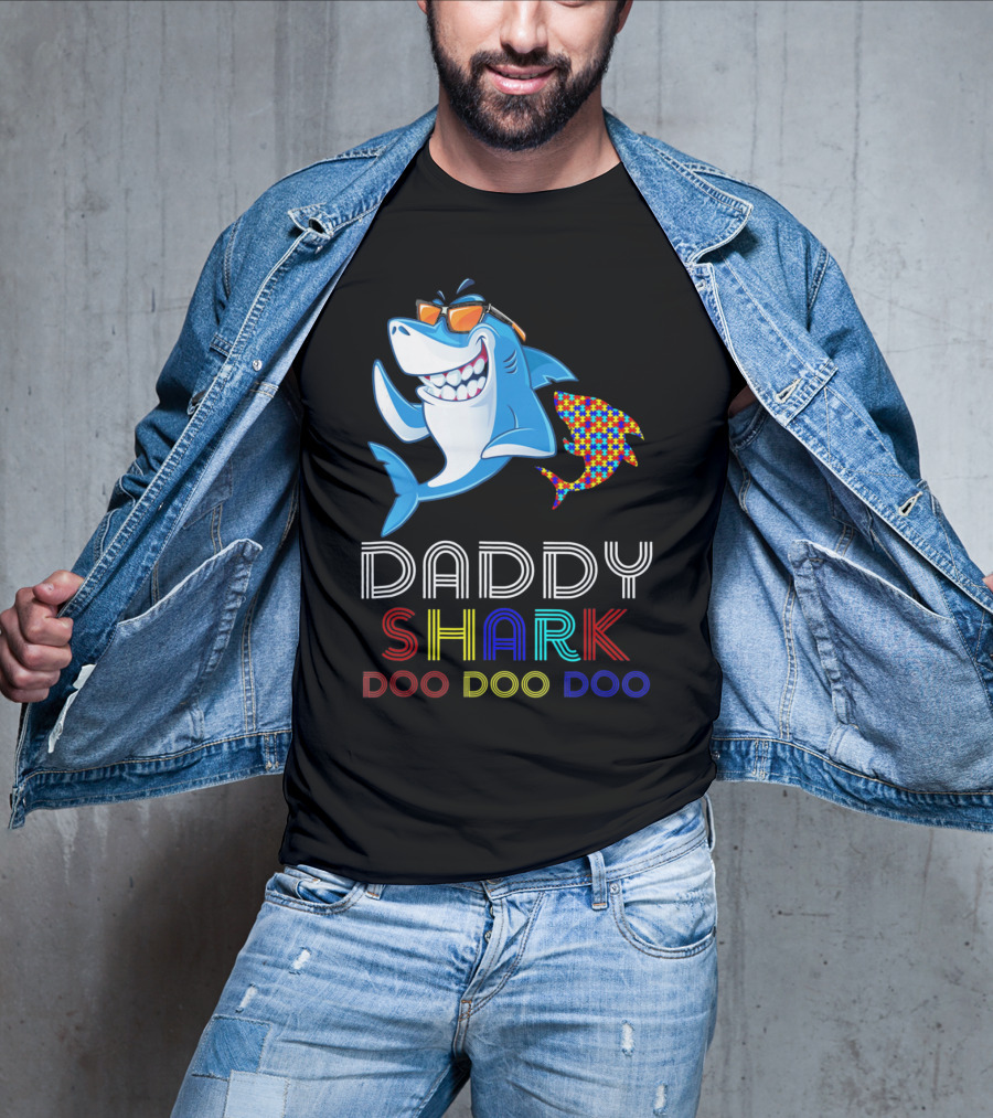 Daddy Shark Doo Doo Autism Awareness T-Shirt
