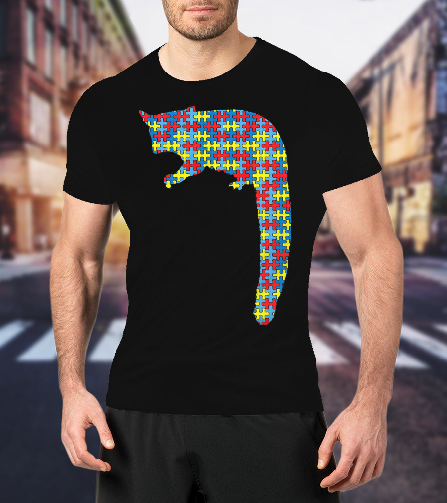 Cuscus Autism Awareness Puzzle Pattern Kids Monkey T-Shirt