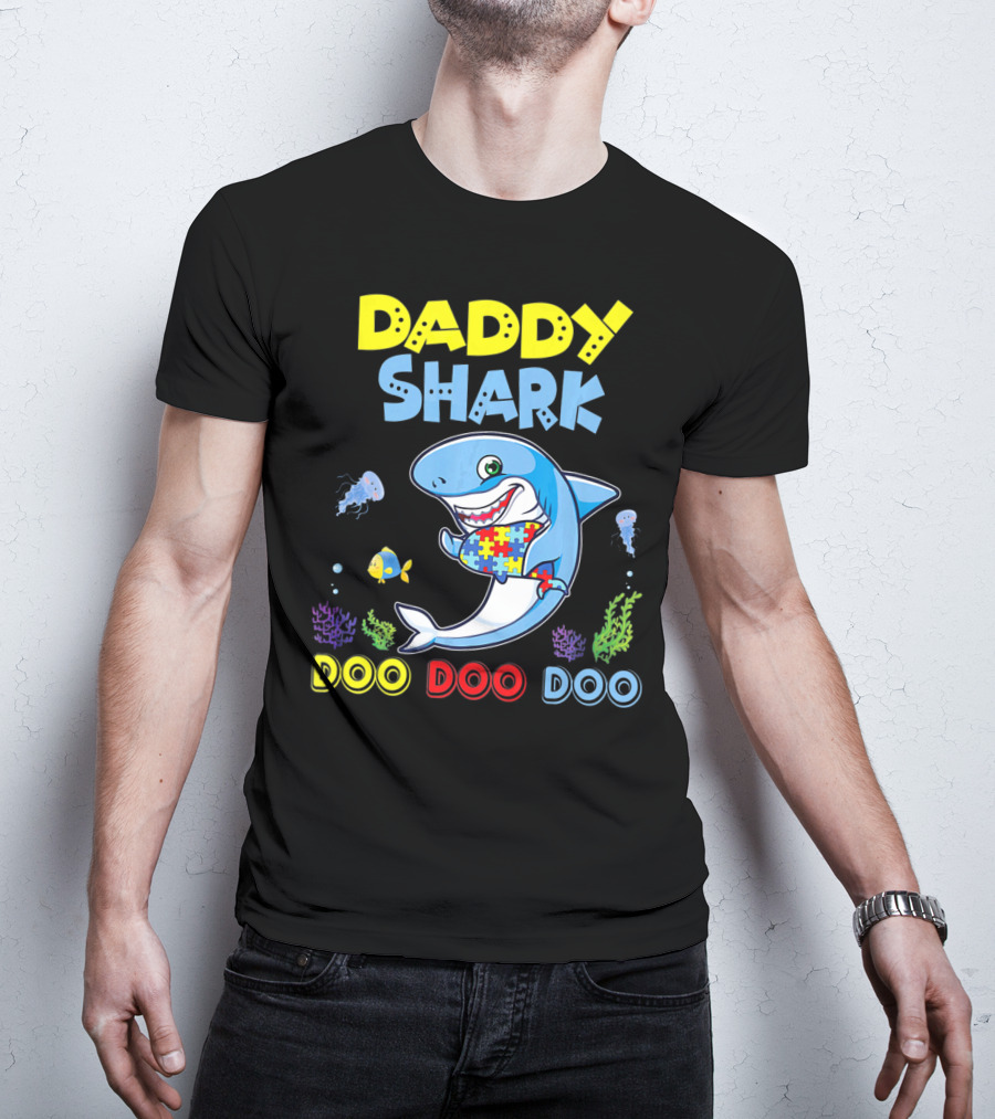Daddy Shark Autism Doo Doo Doo Awareness T-Shirt