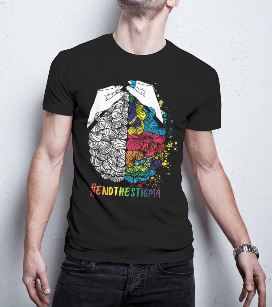 EndTheStigma Colorful Mental Health Matters Awareness T-Shirt