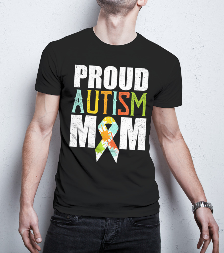 Proud Autism Mom Colorful Awareness T-Shirt