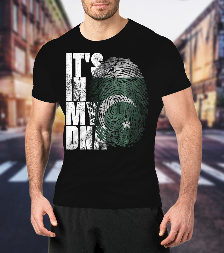 It's In My DNA Pakistani Flag Fingerprint T-Shirt