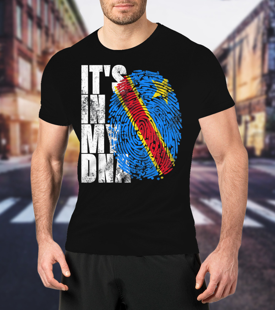 It's In My DNA Congo Flag Fingerprint Afro T-Shirt