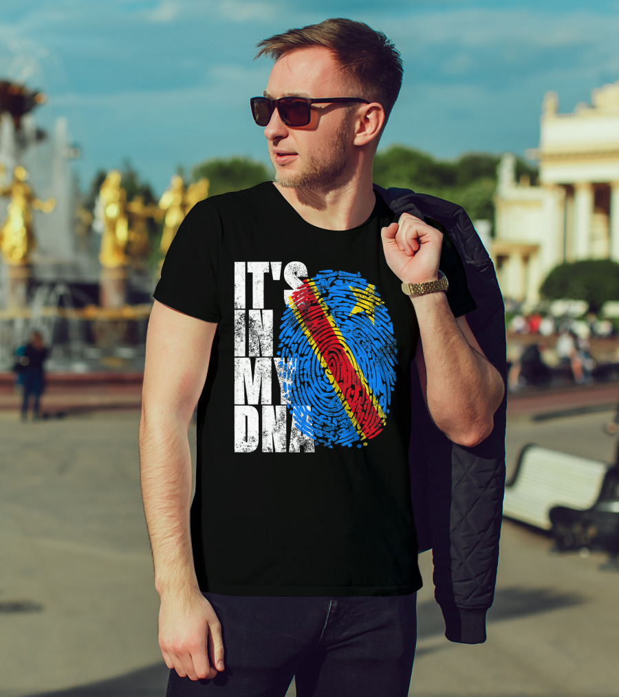It's In My DNA Congo Flag Fingerprint Afro T-Shirt