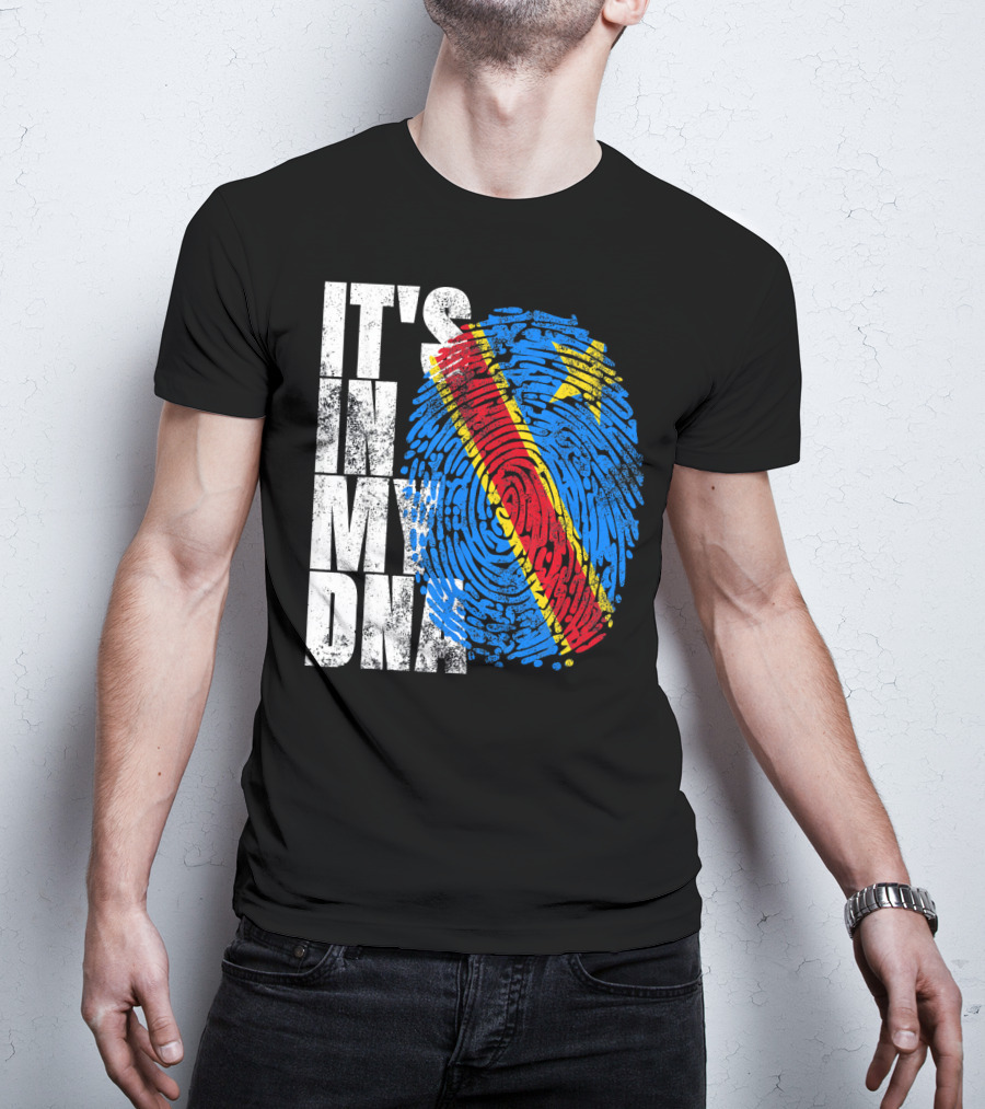 It's In My DNA Congo Flag Fingerprint Afro T-Shirt