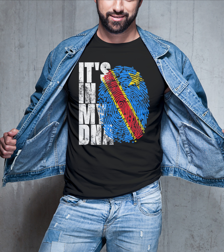It's In My DNA Congo Flag Fingerprint Afro T-Shirt