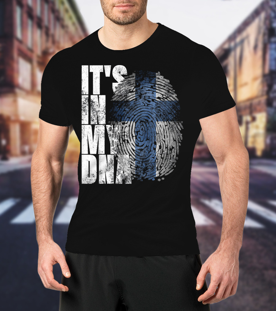 It's In My DNA Finnish Suomi Finland Fingerprint Flag T-Shirt
