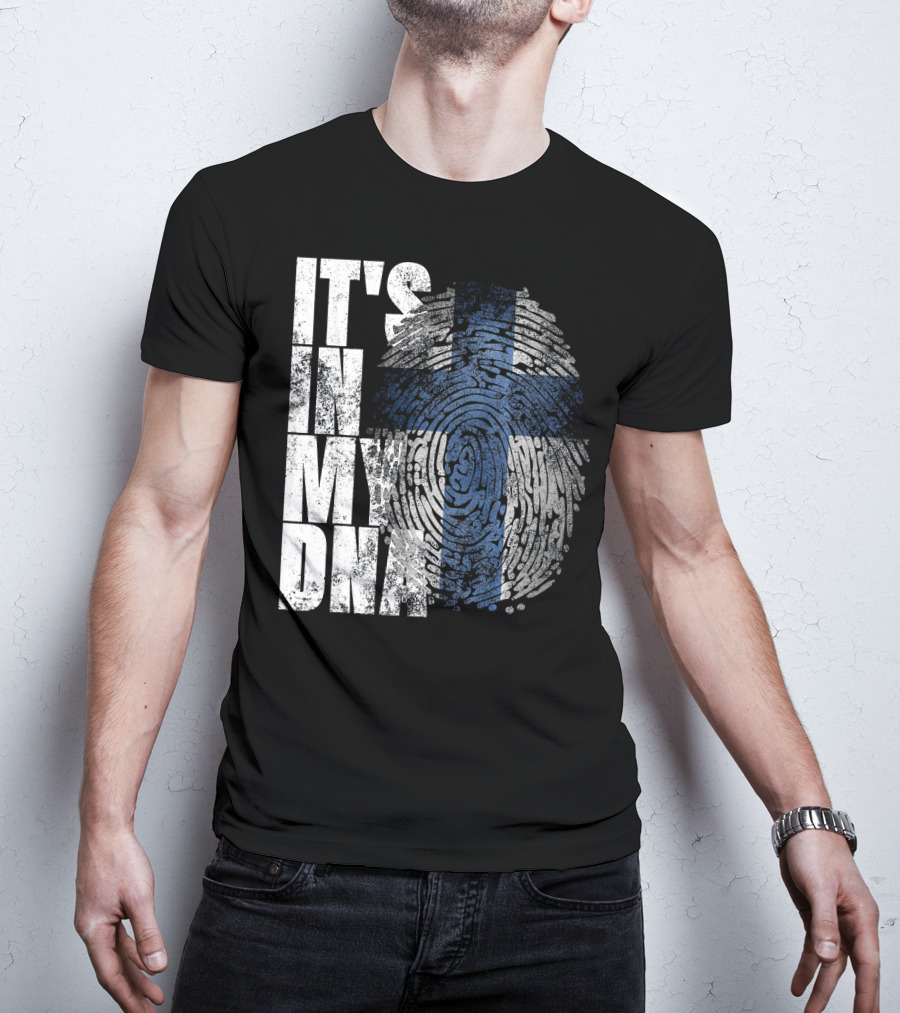 It's In My DNA Finnish Suomi Finland Fingerprint Flag T-Shirt