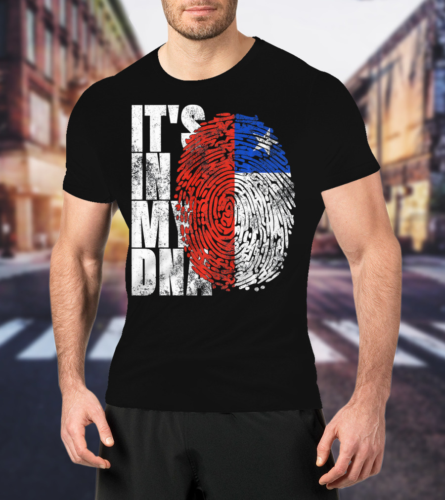 It's In My DNA Chilean Fingerprint Flag T-Shirt