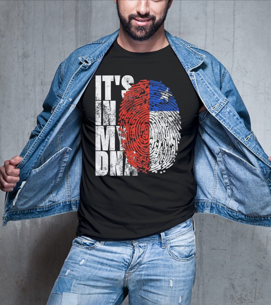 It's In My DNA Chilean Fingerprint Flag T-Shirt