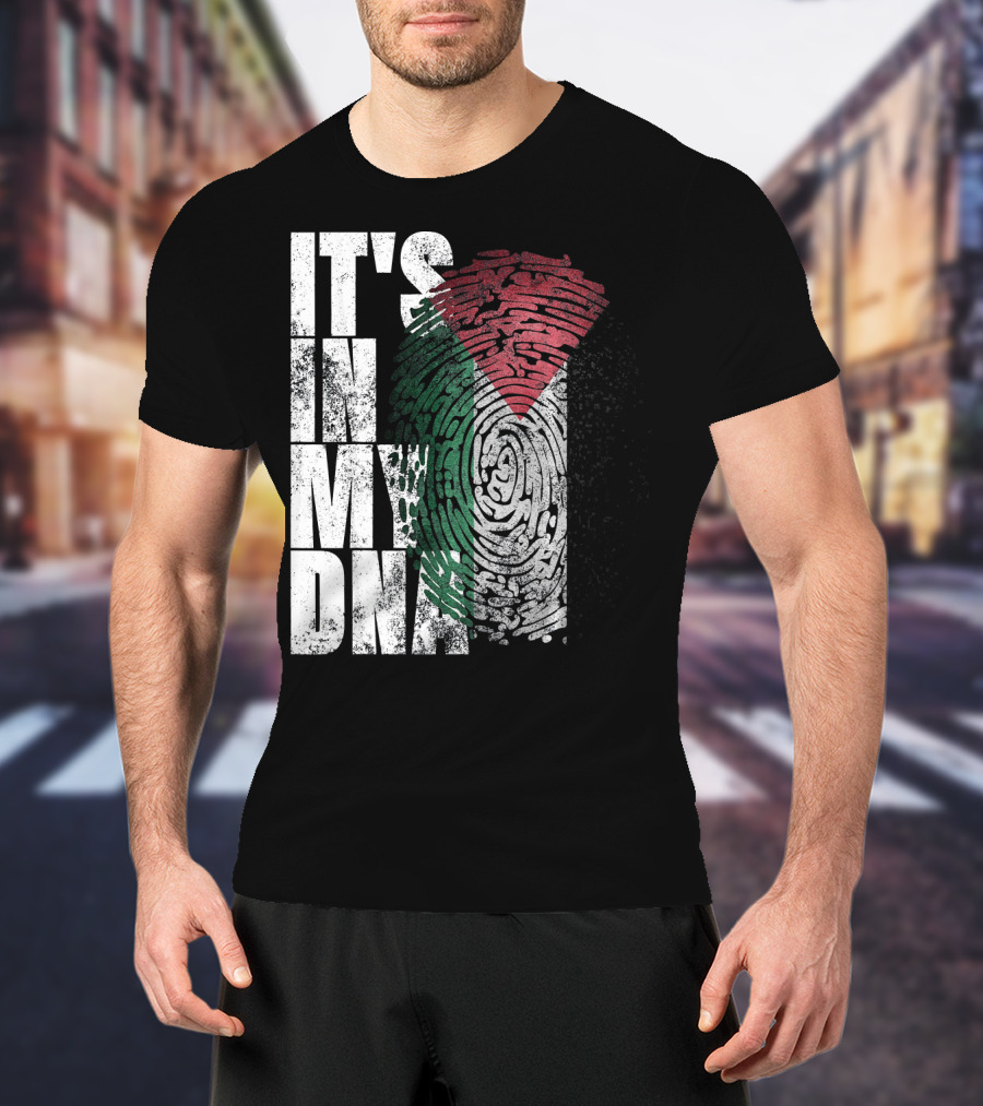 It's In My DNA Palestinian Flag Fingerprint T-Shirt