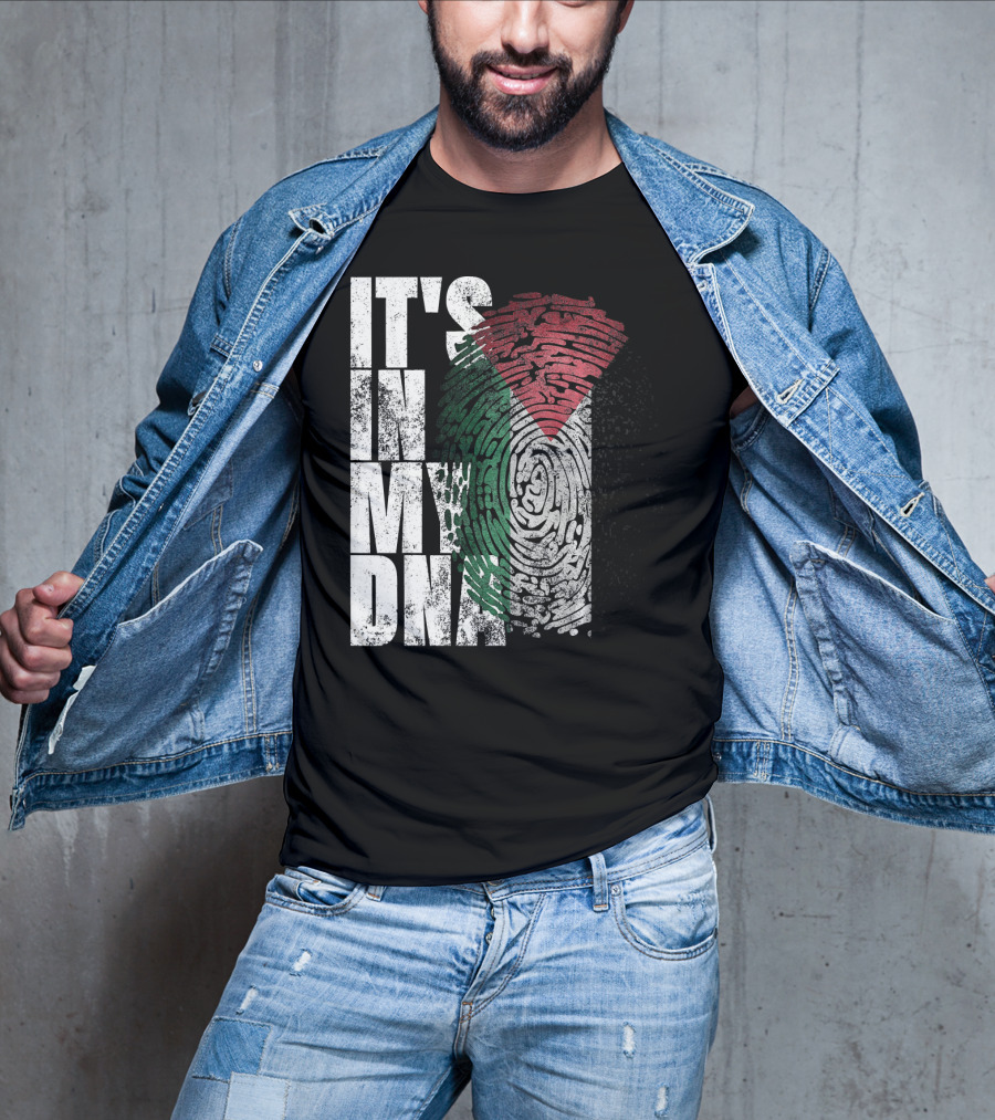 It's In My DNA Palestinian Flag Fingerprint T-Shirt