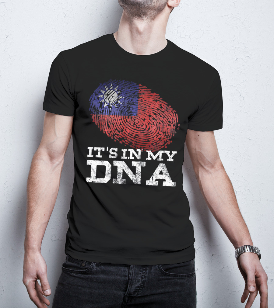 It's In My DNA Taiwanese Proud Asia Fingerprint Flag T-Shirt