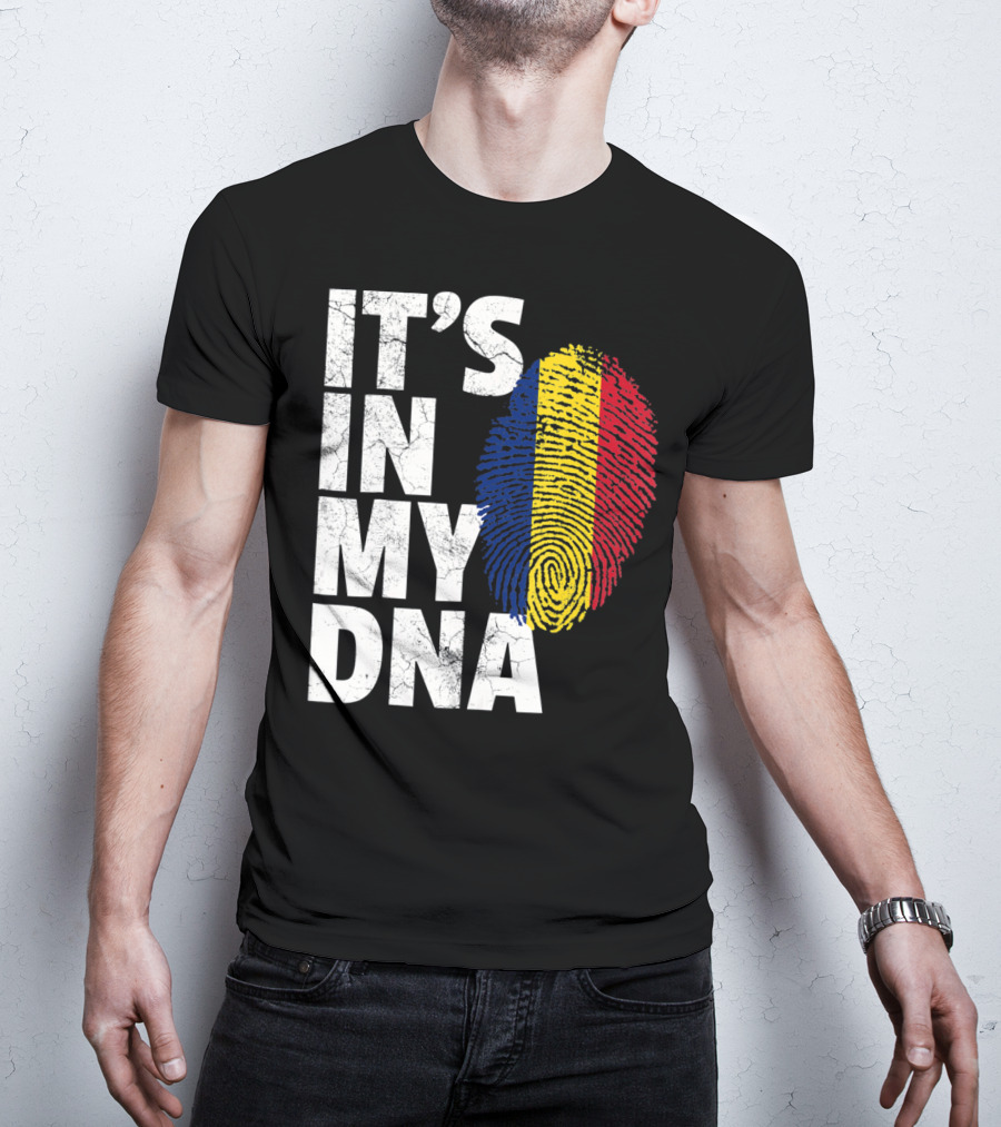 IT'S IN MY DNA Romanian Flag Fingerprint T-Shirt