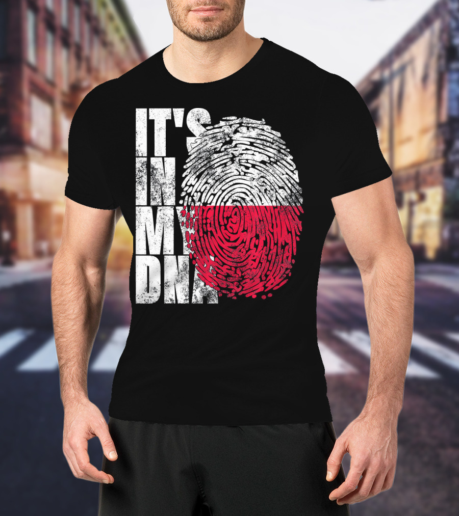 It's In My DNA Polish Polska Flaga Fingerprint T-Shirt