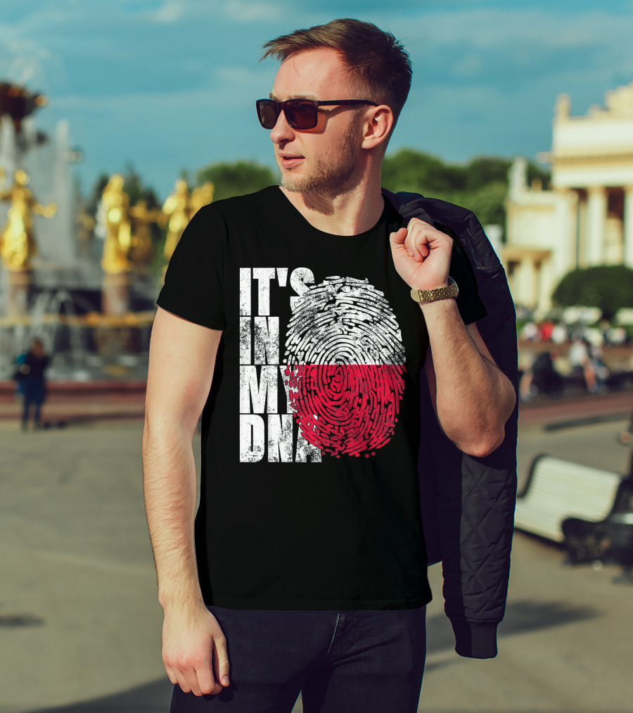 It's In My DNA Polish Polska Flaga Fingerprint T-Shirt